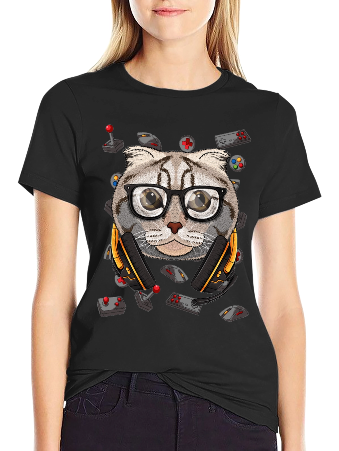 Gamer Cat T-Shirt - Cool Graphic Tee