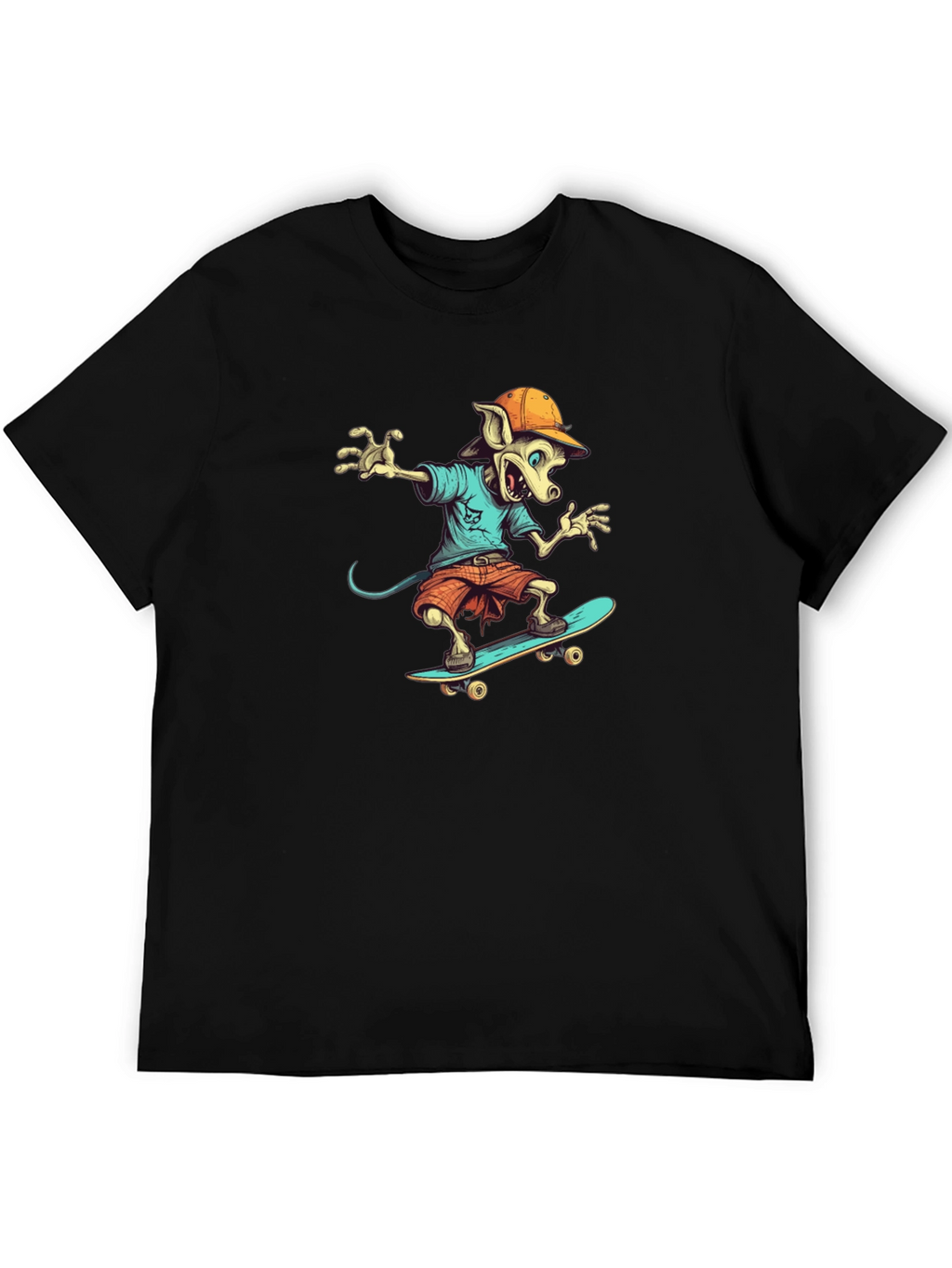 Skateboarding Rat Graphic T-Shirt