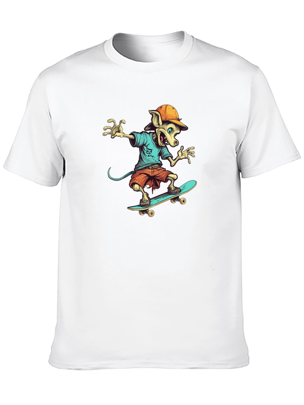 Skateboarding Rat Graphic T-Shirt
