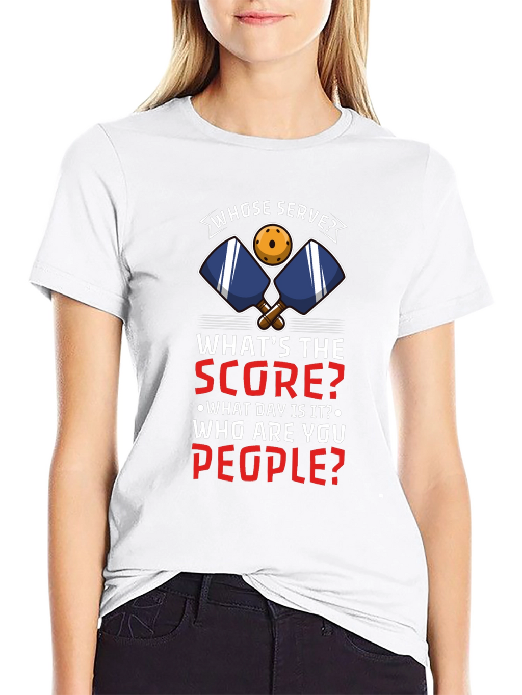 Pickleball T-Shirt: Whose Serve? Funny Player Tee