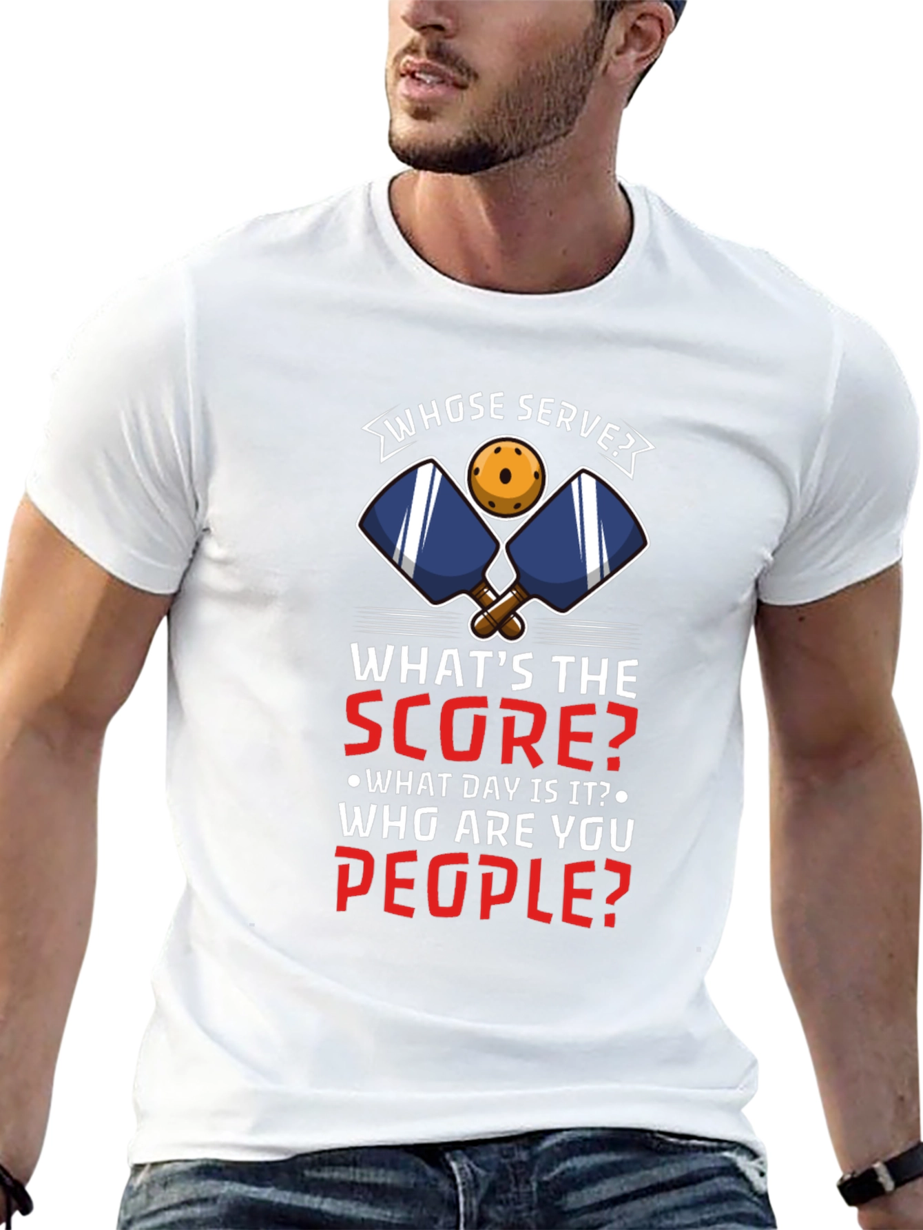 Pickleball T-Shirt: Whose Serve? Funny Player Tee