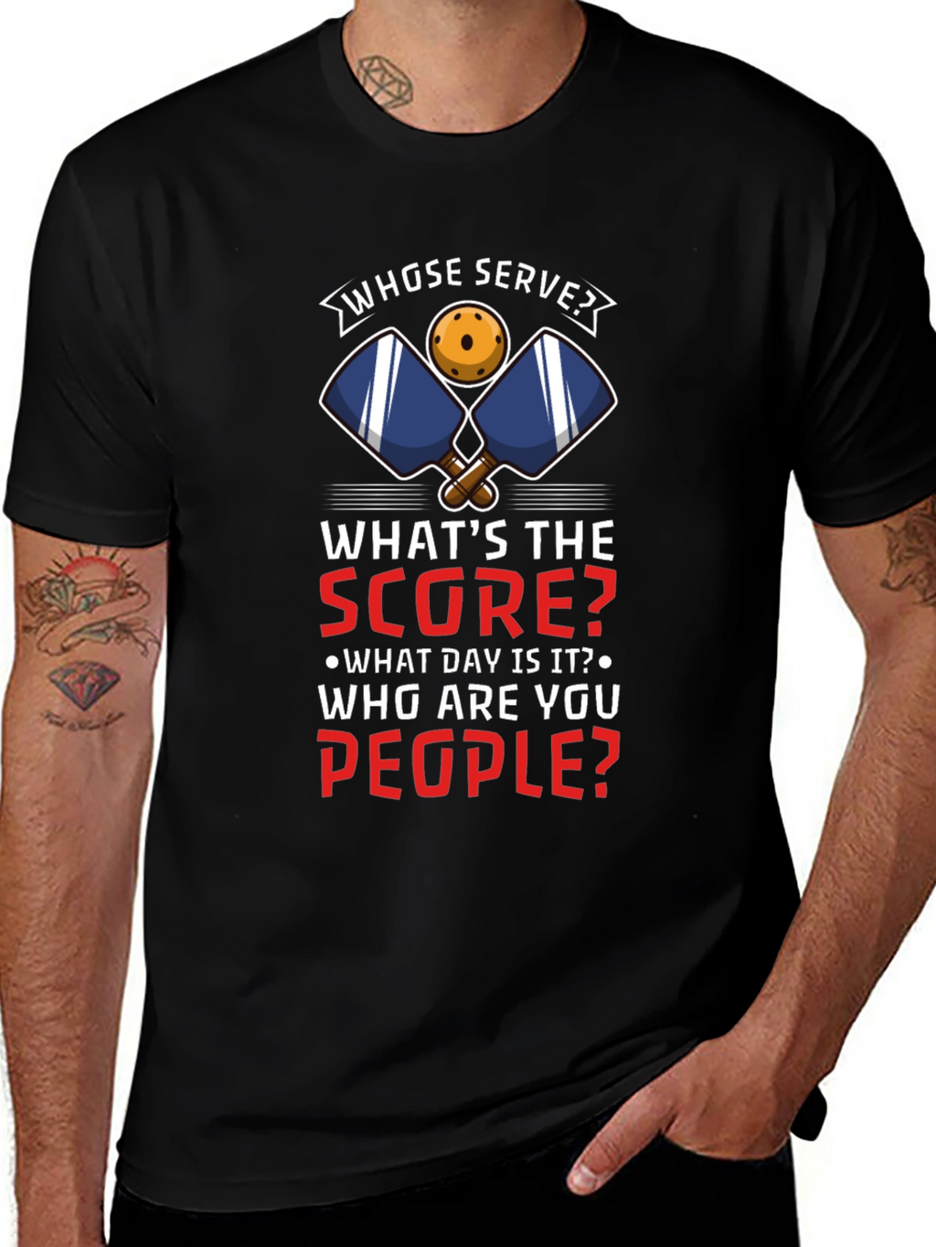 Pickleball T-Shirt: Whose Serve? Funny Player Tee