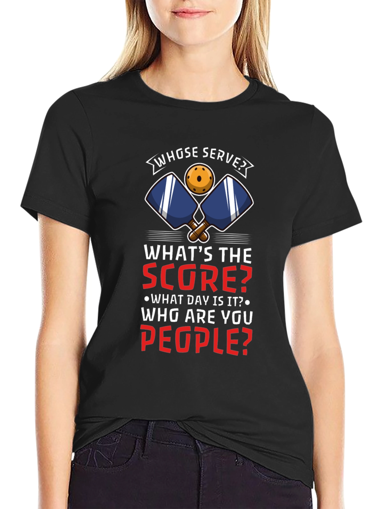 Pickleball T-Shirt: Whose Serve? Funny Player Tee