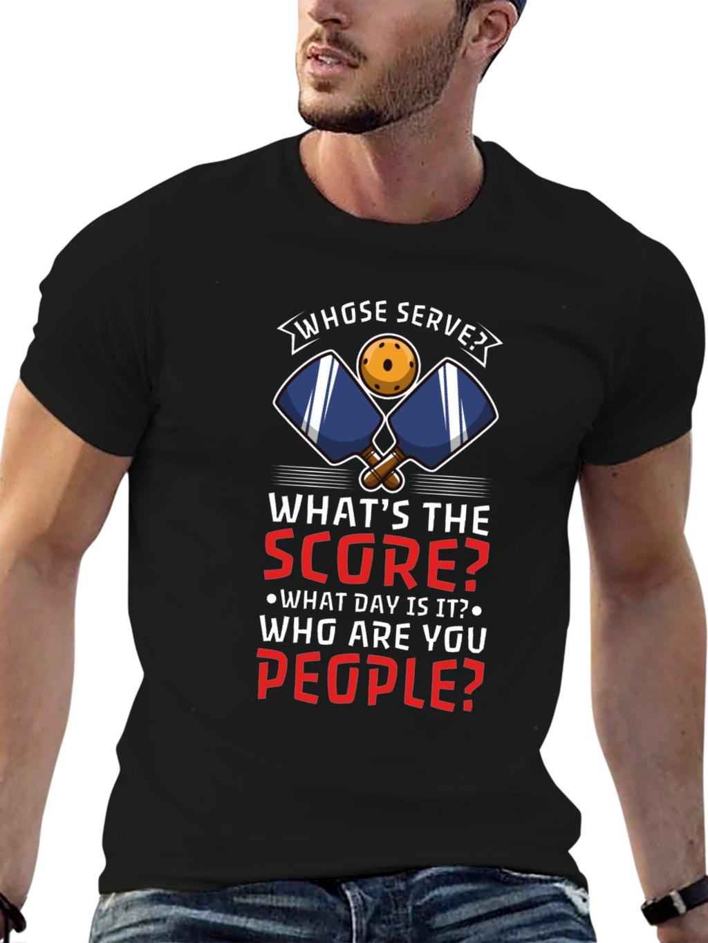 Pickleball T-Shirt: Whose Serve? Funny Player Tee