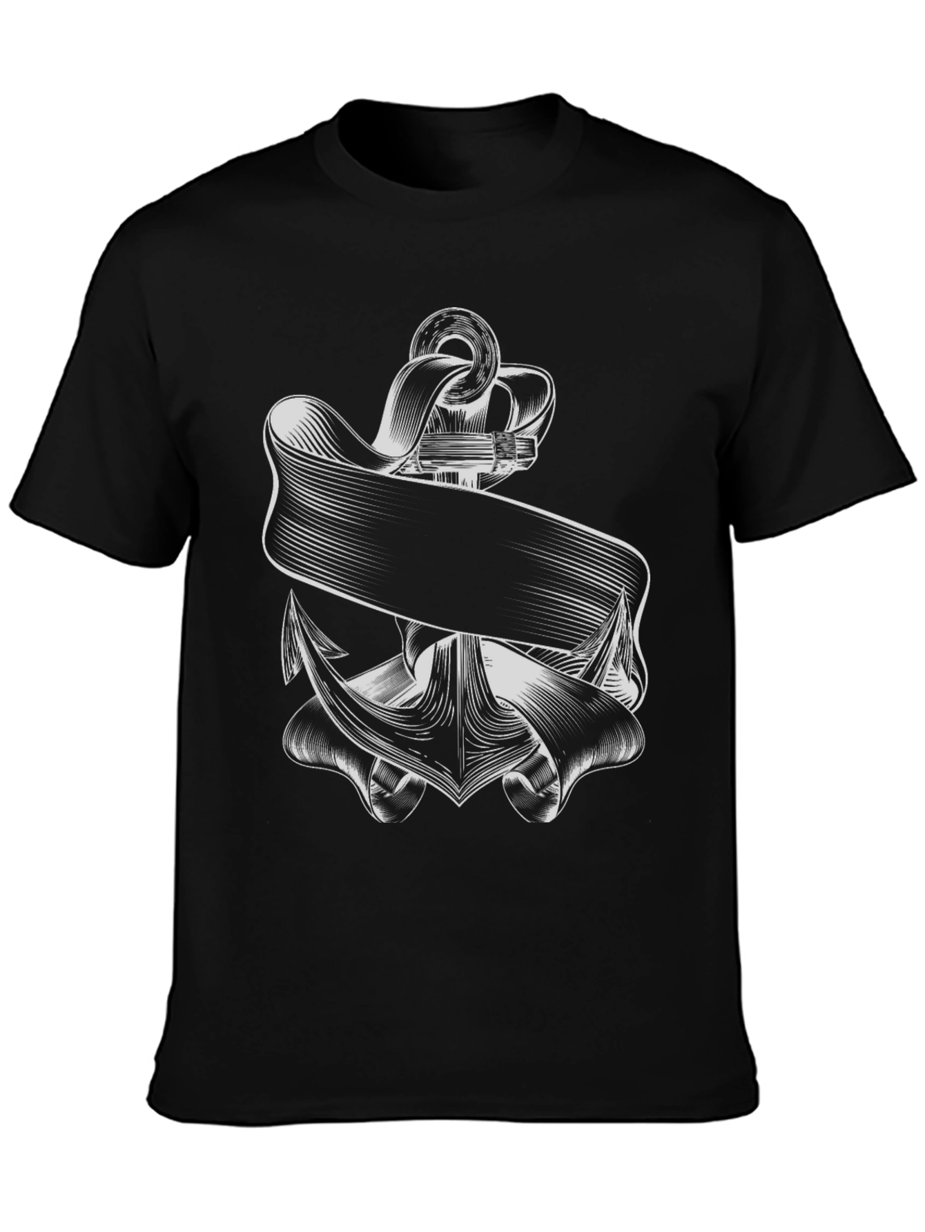 Nautical Anchor Graphic Tee - Classic Black T-Shirt