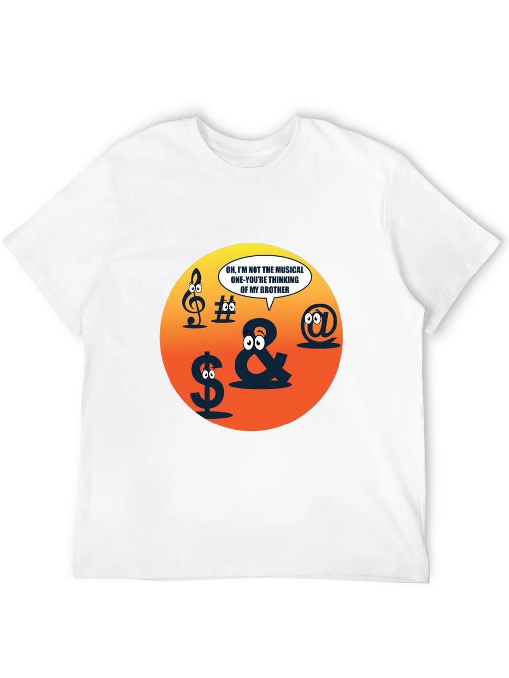 Funny Musical Pun Black T-Shirt - Graphic Symbols