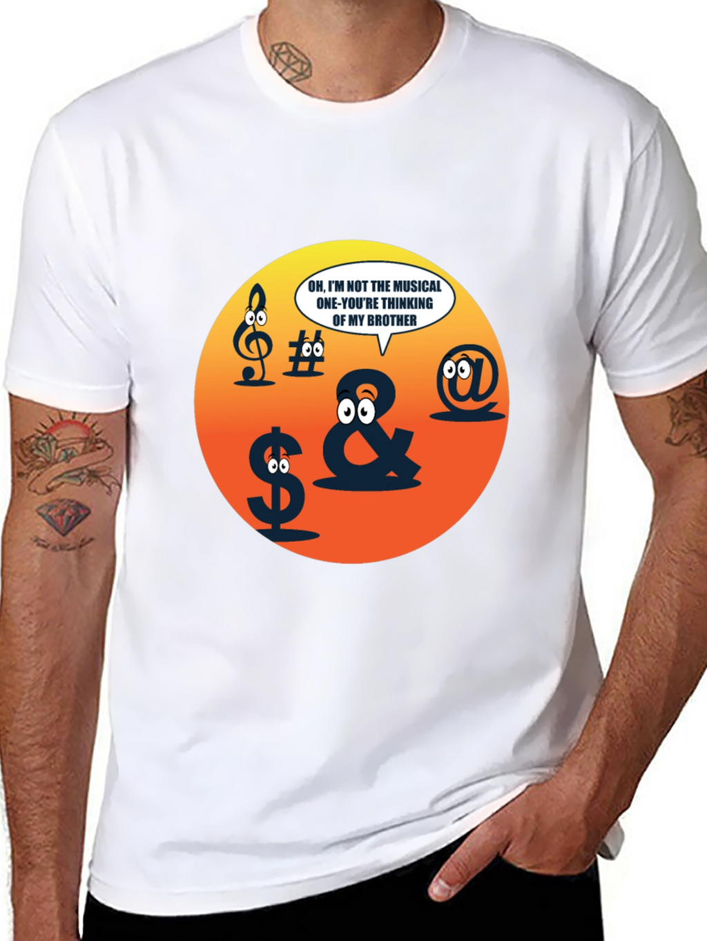 Funny Musical Pun Black T-Shirt - Graphic Symbols