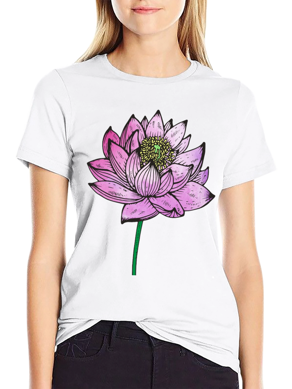 Lotus Flower Graphic T-Shirt - Relaxed Fit
