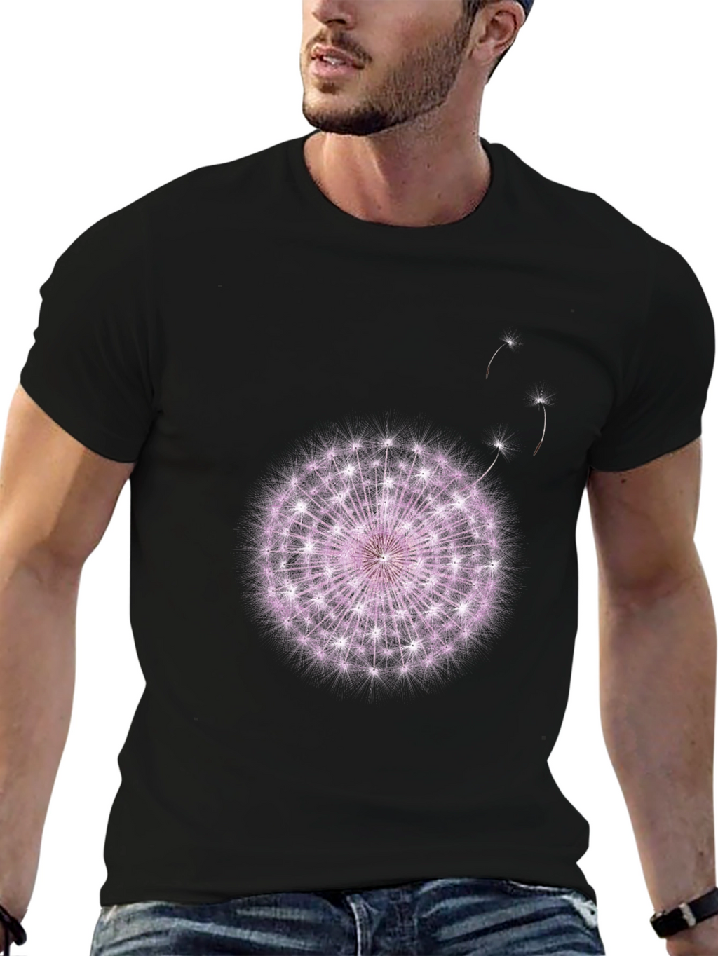Dandelion Graphic Black T-Shirt