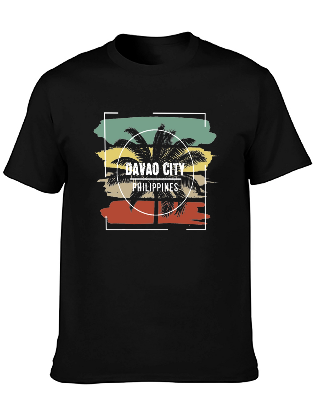 Davao City Philippines Retro Palm Tree T-Shirt
