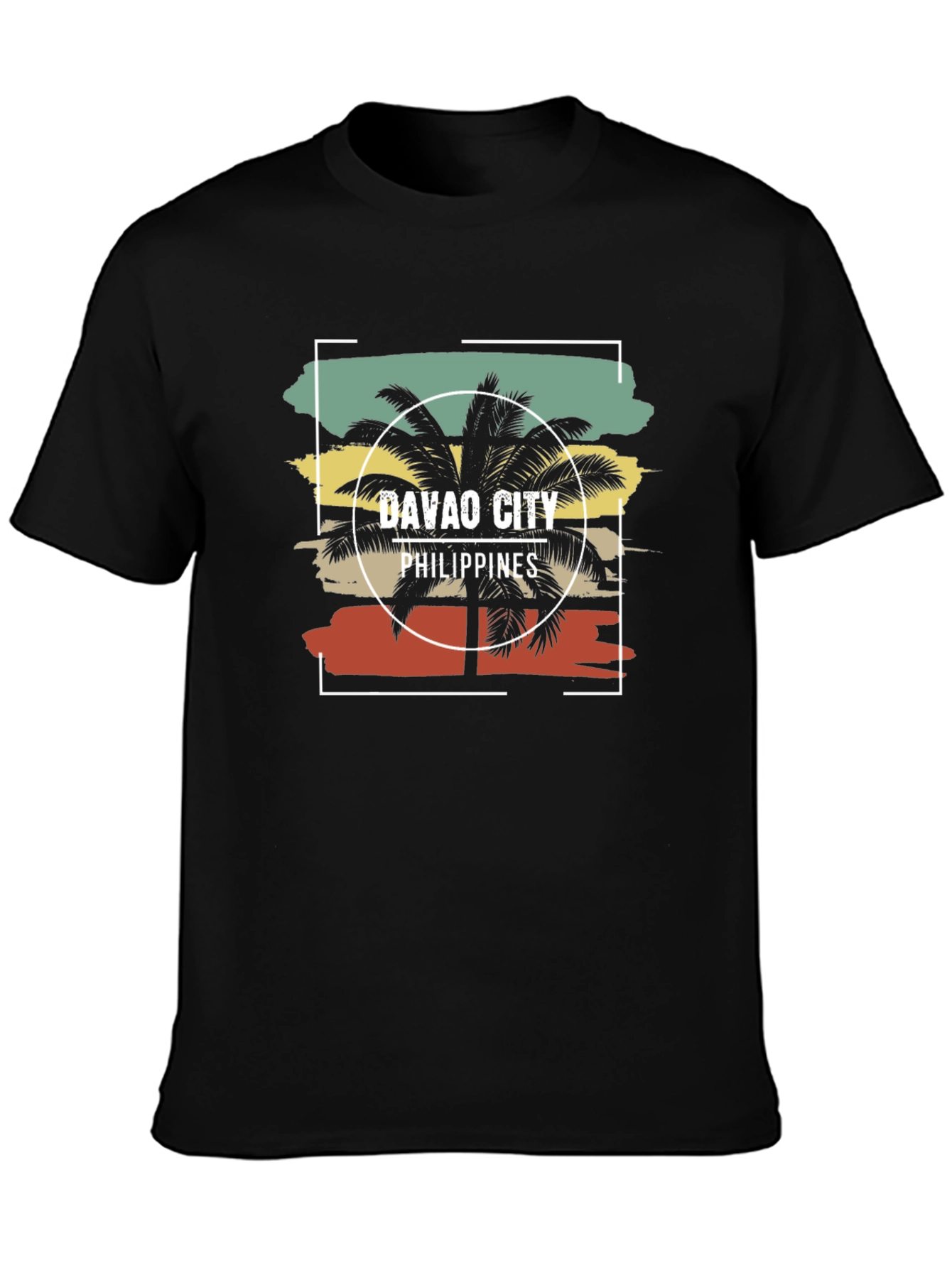 Davao City Philippines Retro Palm Tree T-Shirt