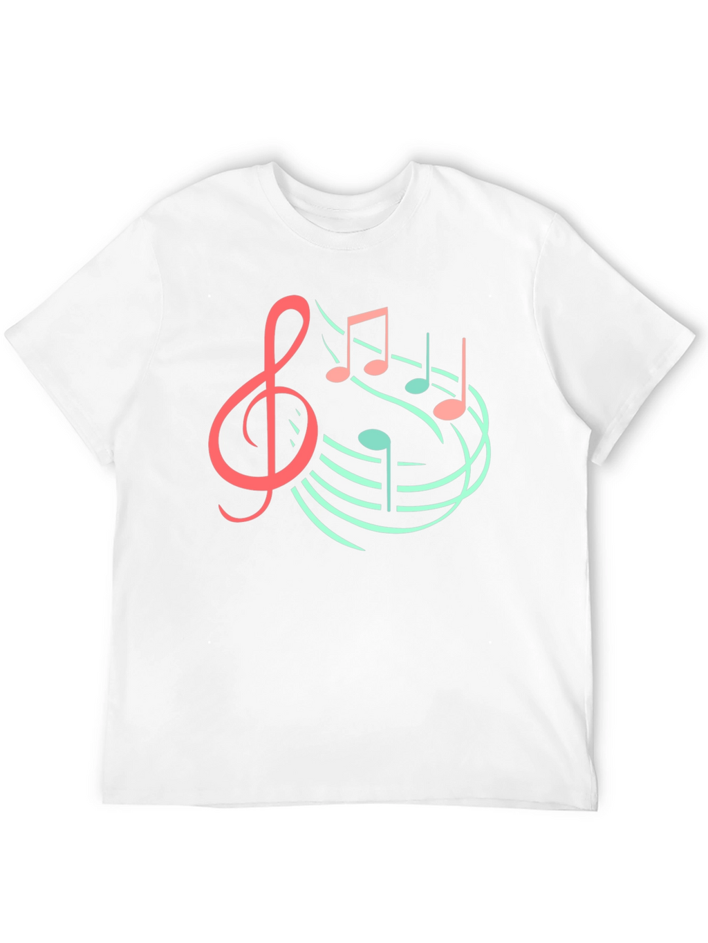 Musical Note Graphic Tee - Black Cotton T-Shirt