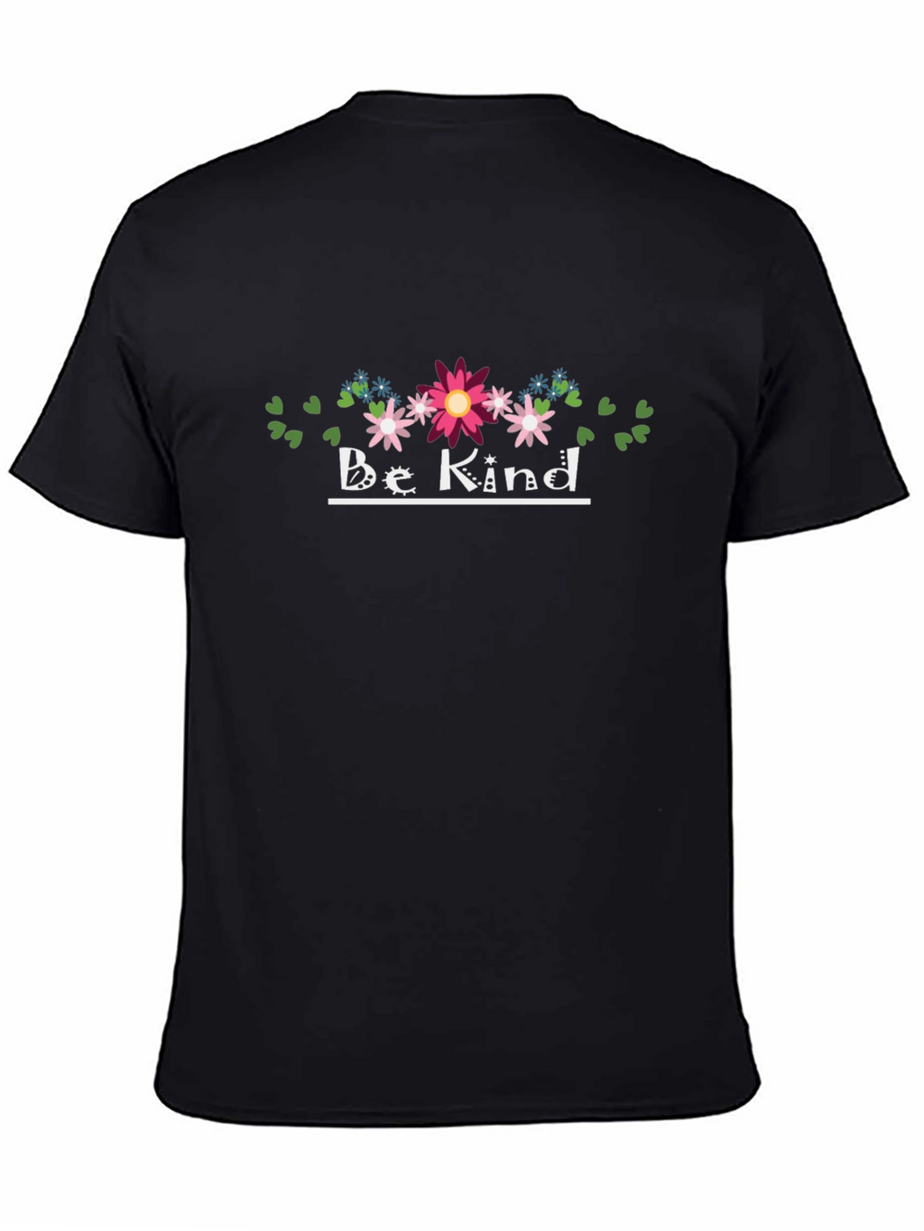 Be Kind Floral T-Shirt - Black Casual Tee