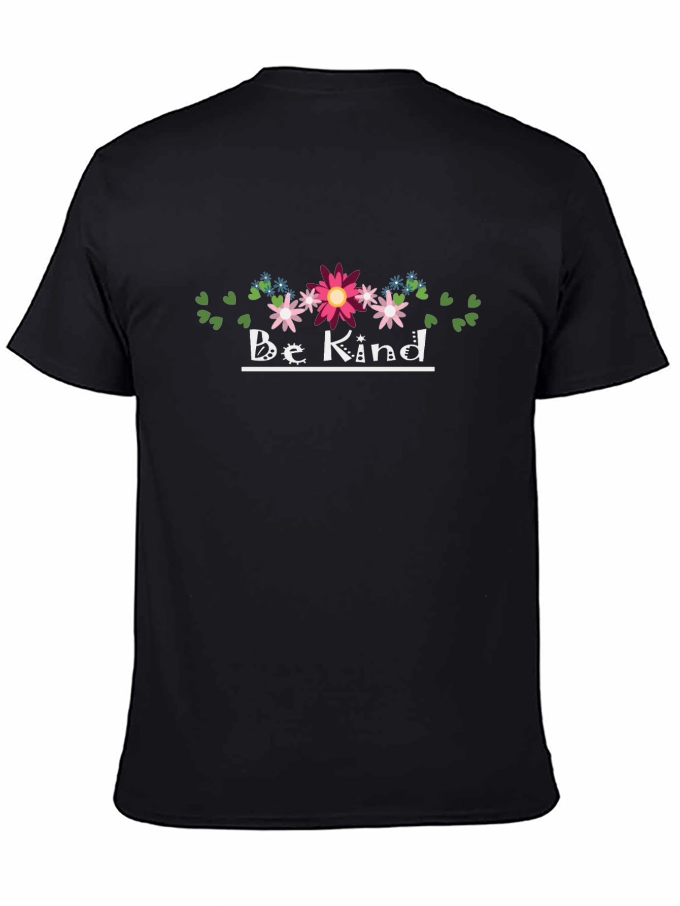Be Kind Floral T-Shirt - Black Casual Tee