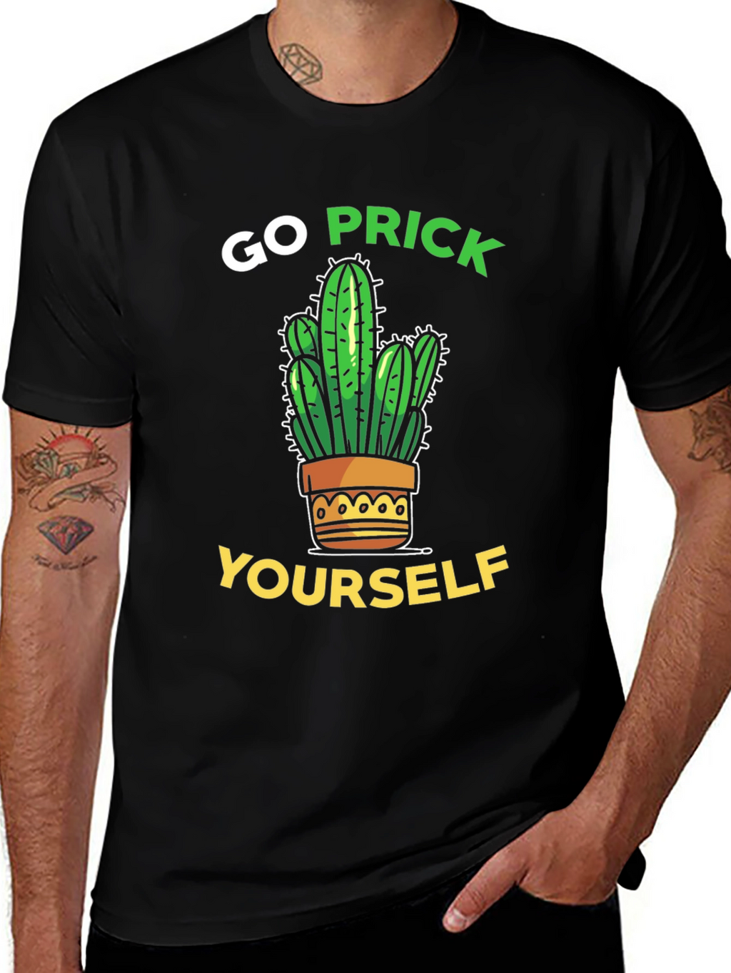 Go Prick Yourself T-Shirt Sarcastic Cactus Tee