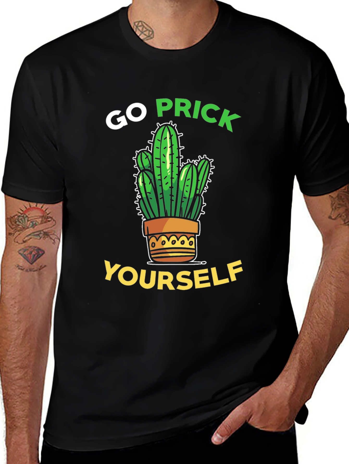 Go Prick Yourself T-Shirt Sarcastic Cactus Tee
