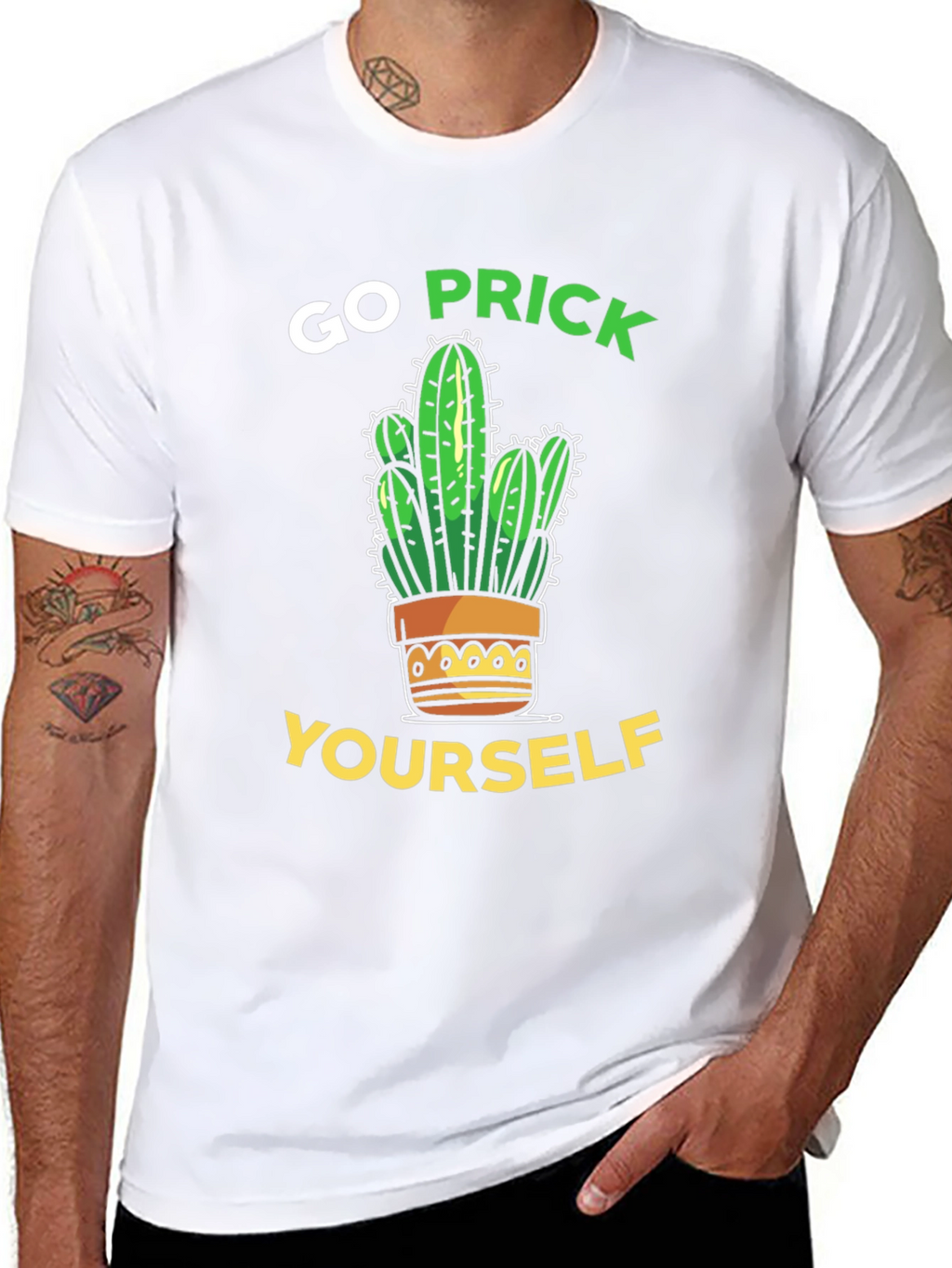 Go Prick Yourself T-Shirt Sarcastic Cactus Tee