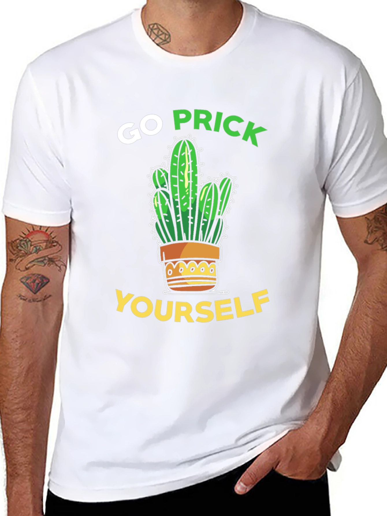 Go Prick Yourself T-Shirt Sarcastic Cactus Tee
