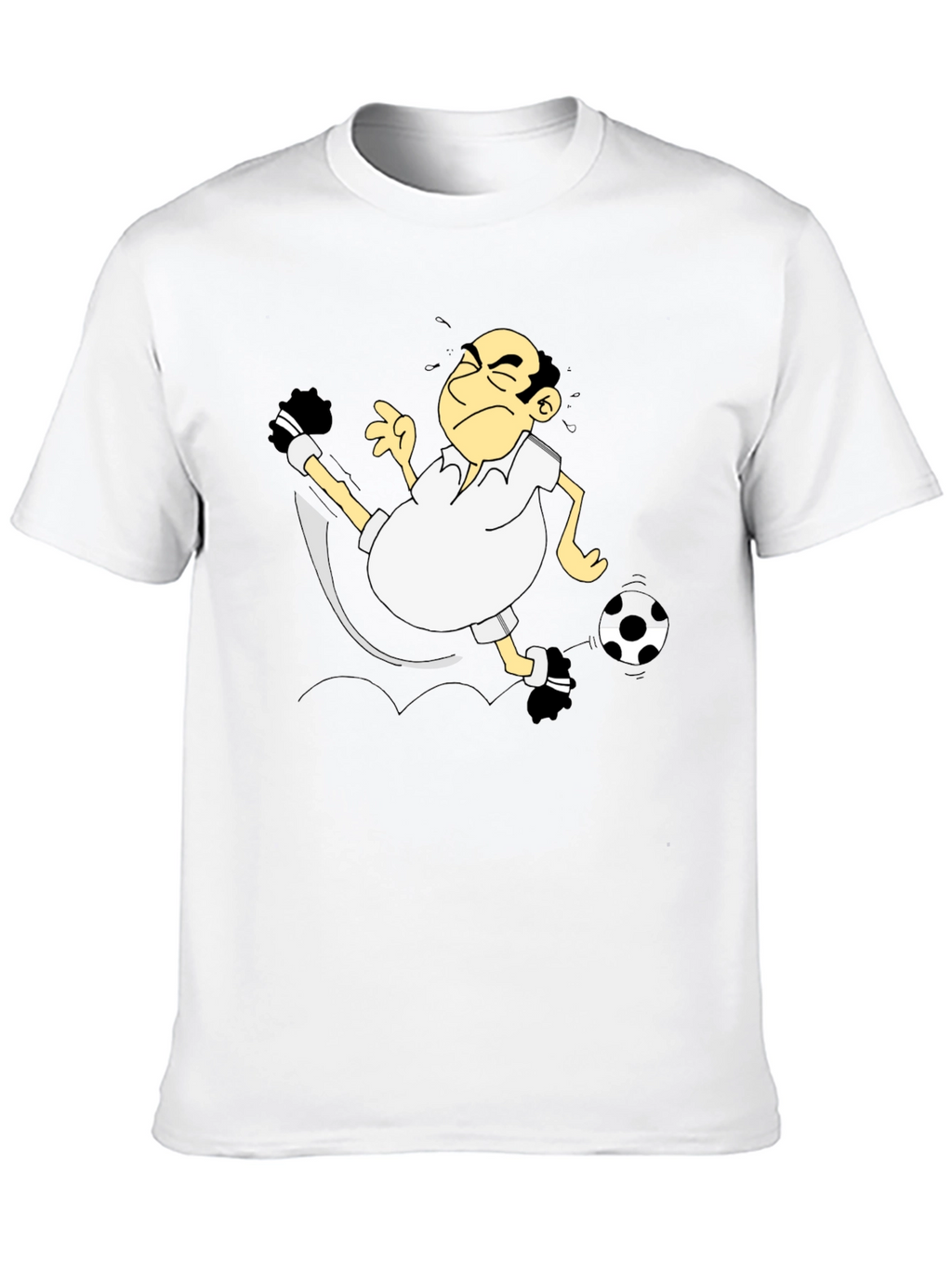 Funny Soccer Cartoon Black T-Shirt