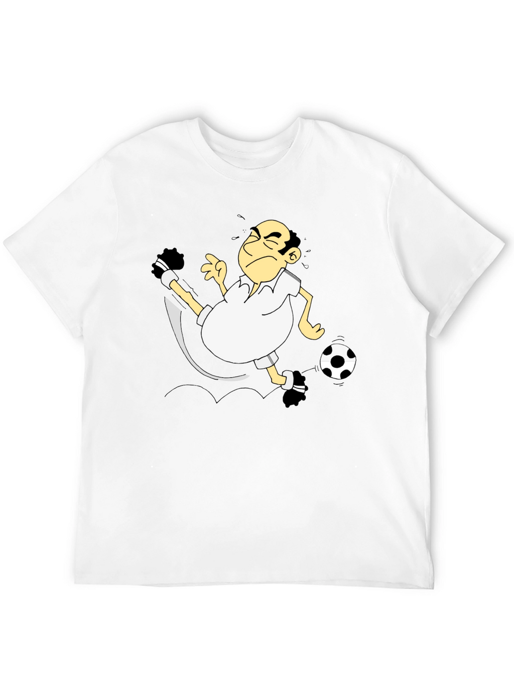 Funny Soccer Cartoon Black T-Shirt