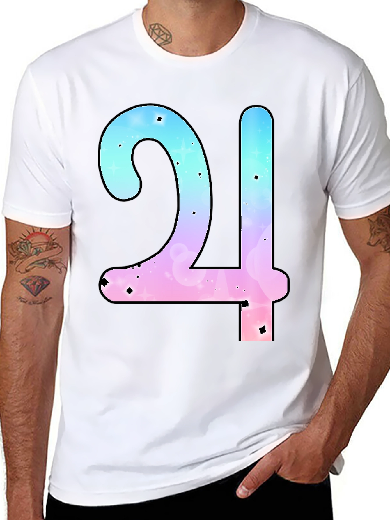 Galaxy Number 24 Black T-Shirt