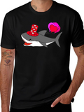 Heart Shark Valentines Day Graphic Tee