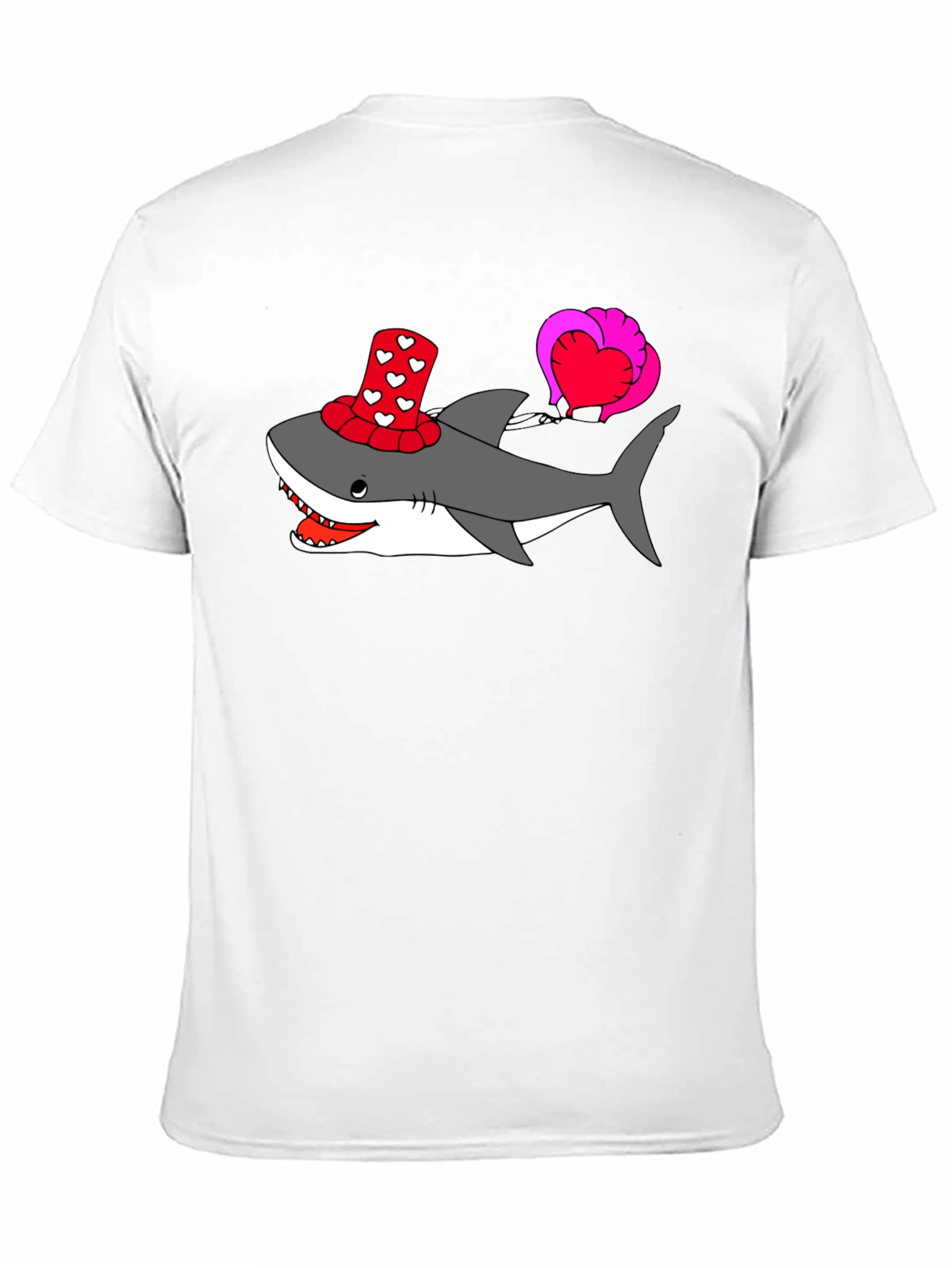 Heart Shark Valentines Day Graphic Tee