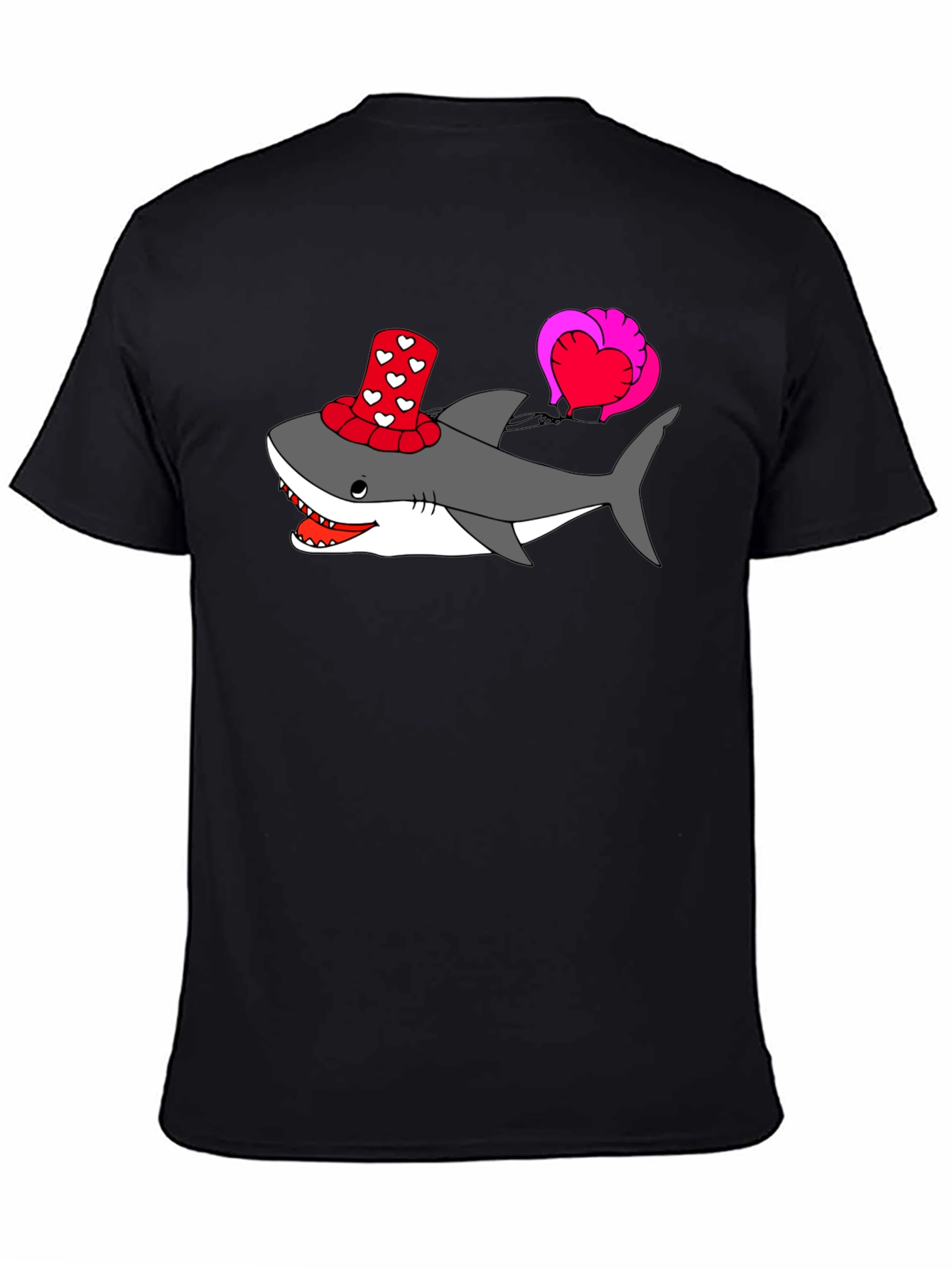 Heart Shark Valentines Day Graphic Tee