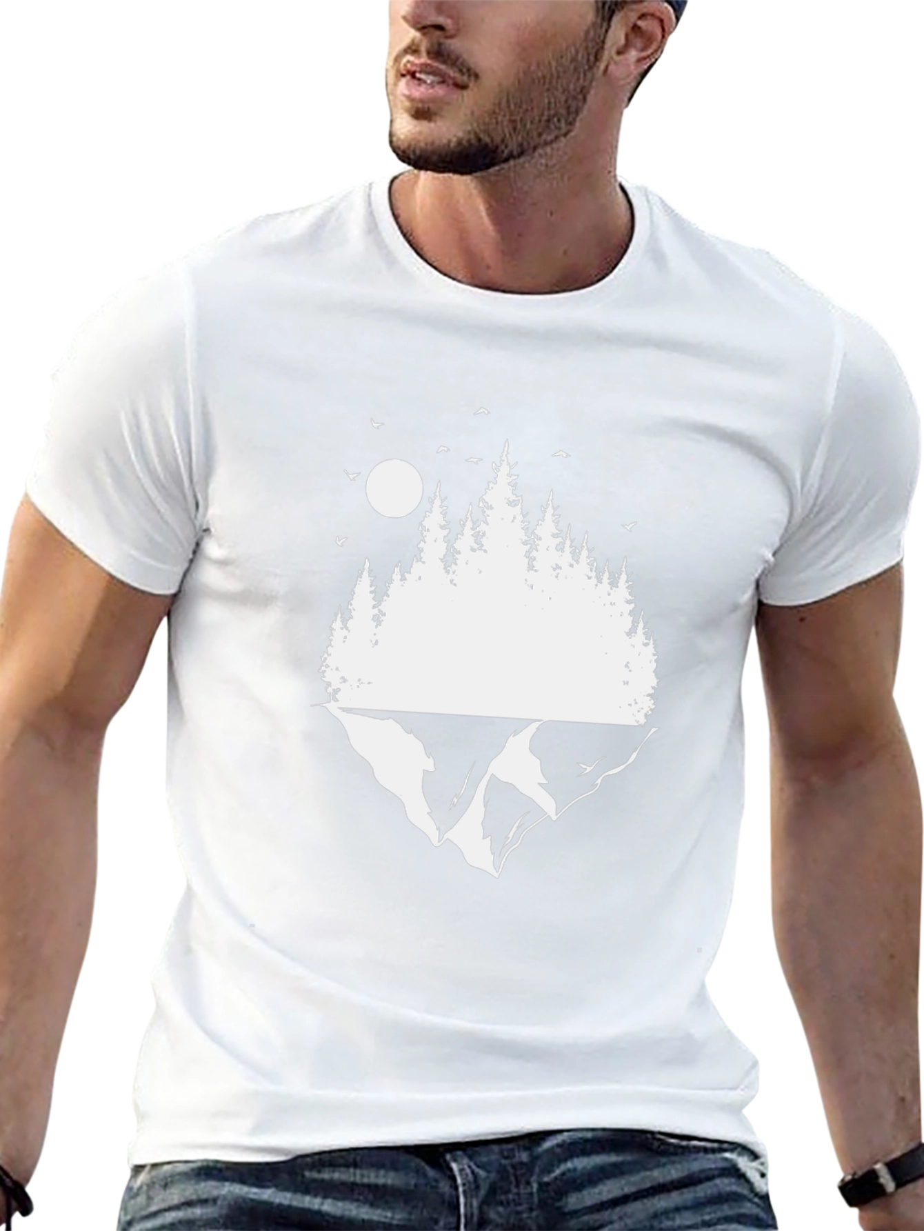 Nature Scene Graphic Black T-Shirt