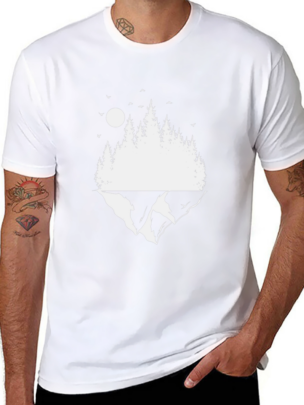 Nature Scene Graphic Black T-Shirt