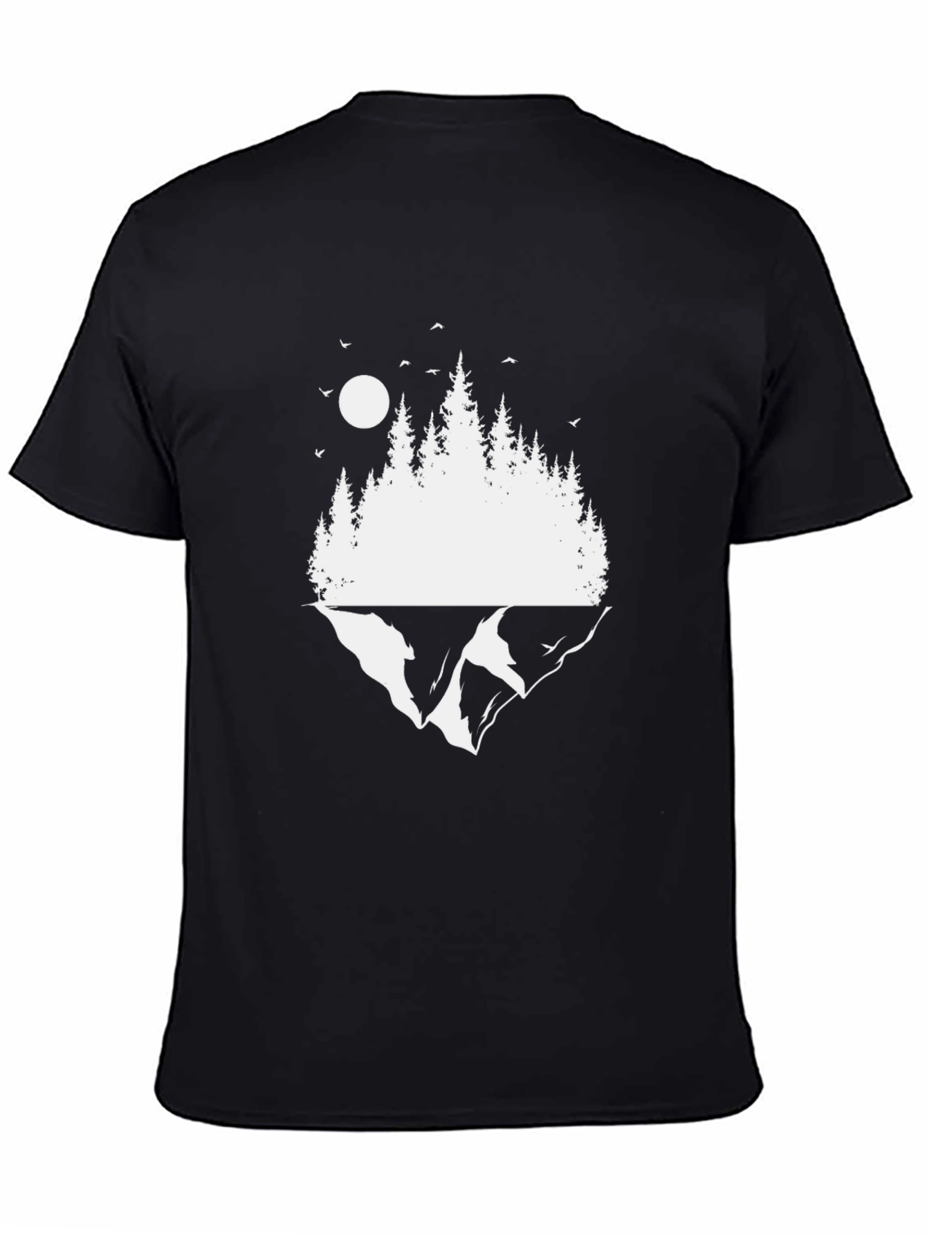 Nature Scene Graphic Black T-Shirt