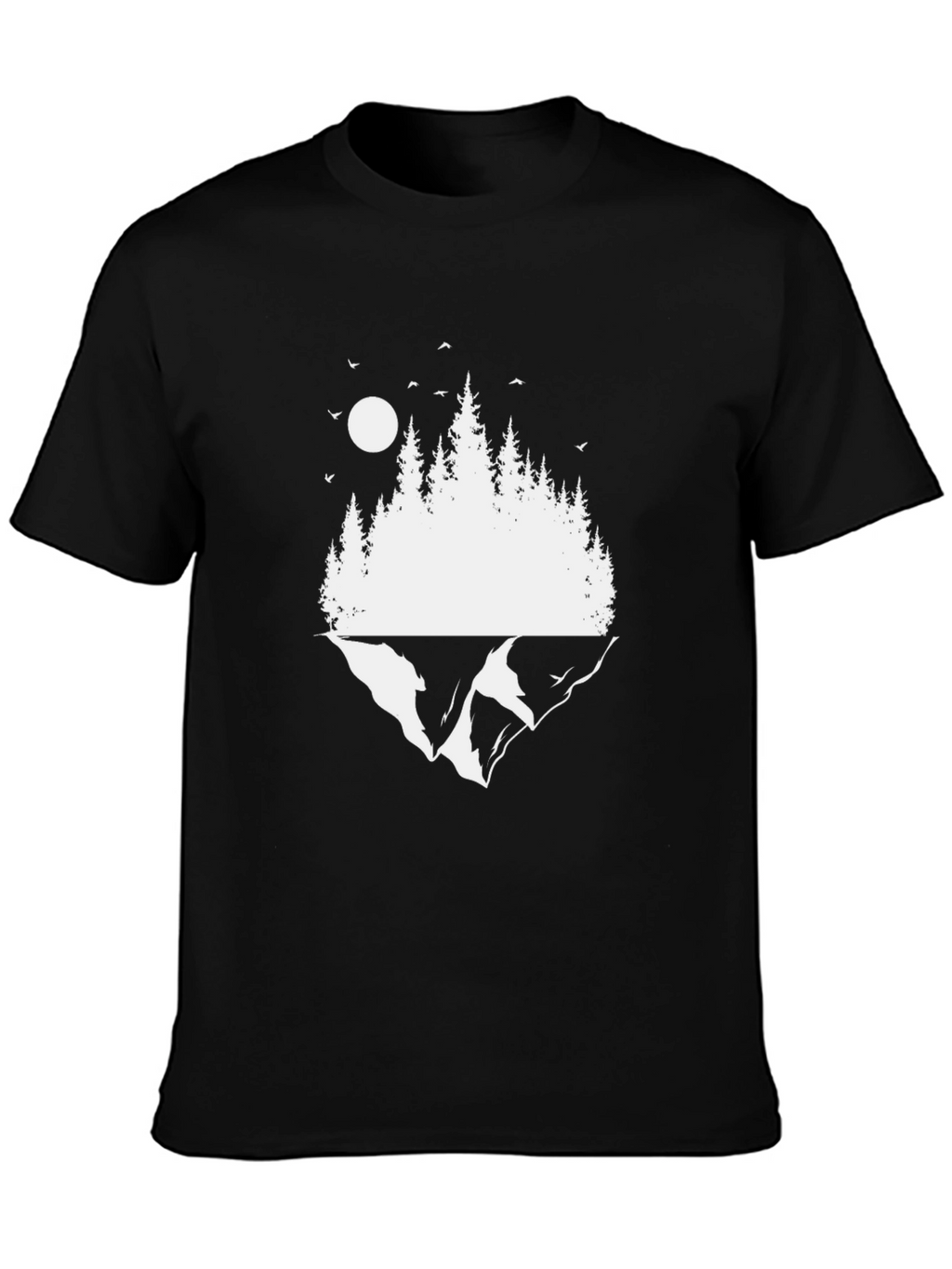 Nature Scene Graphic Black T-Shirt