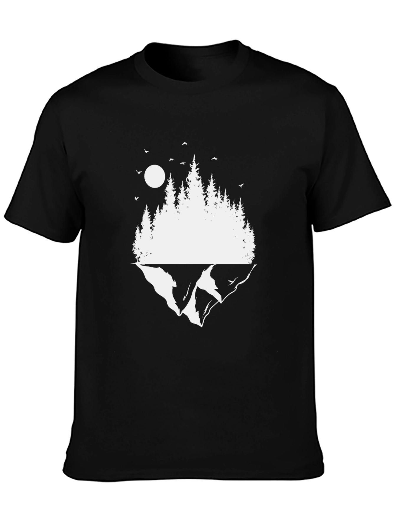 Nature Scene Graphic Black T-Shirt