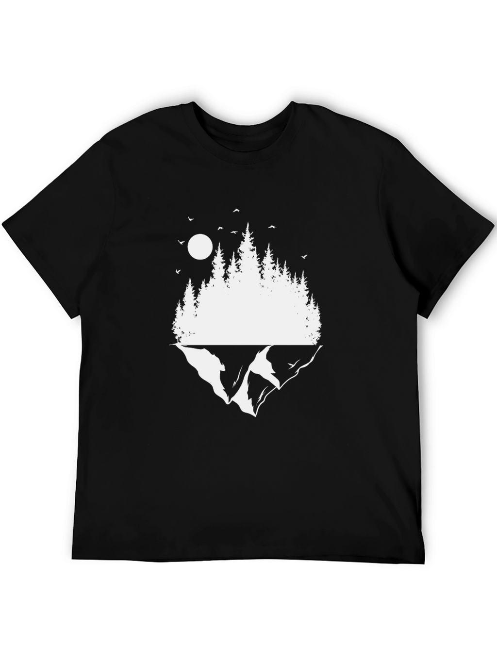 Nature Scene Graphic Black T-Shirt