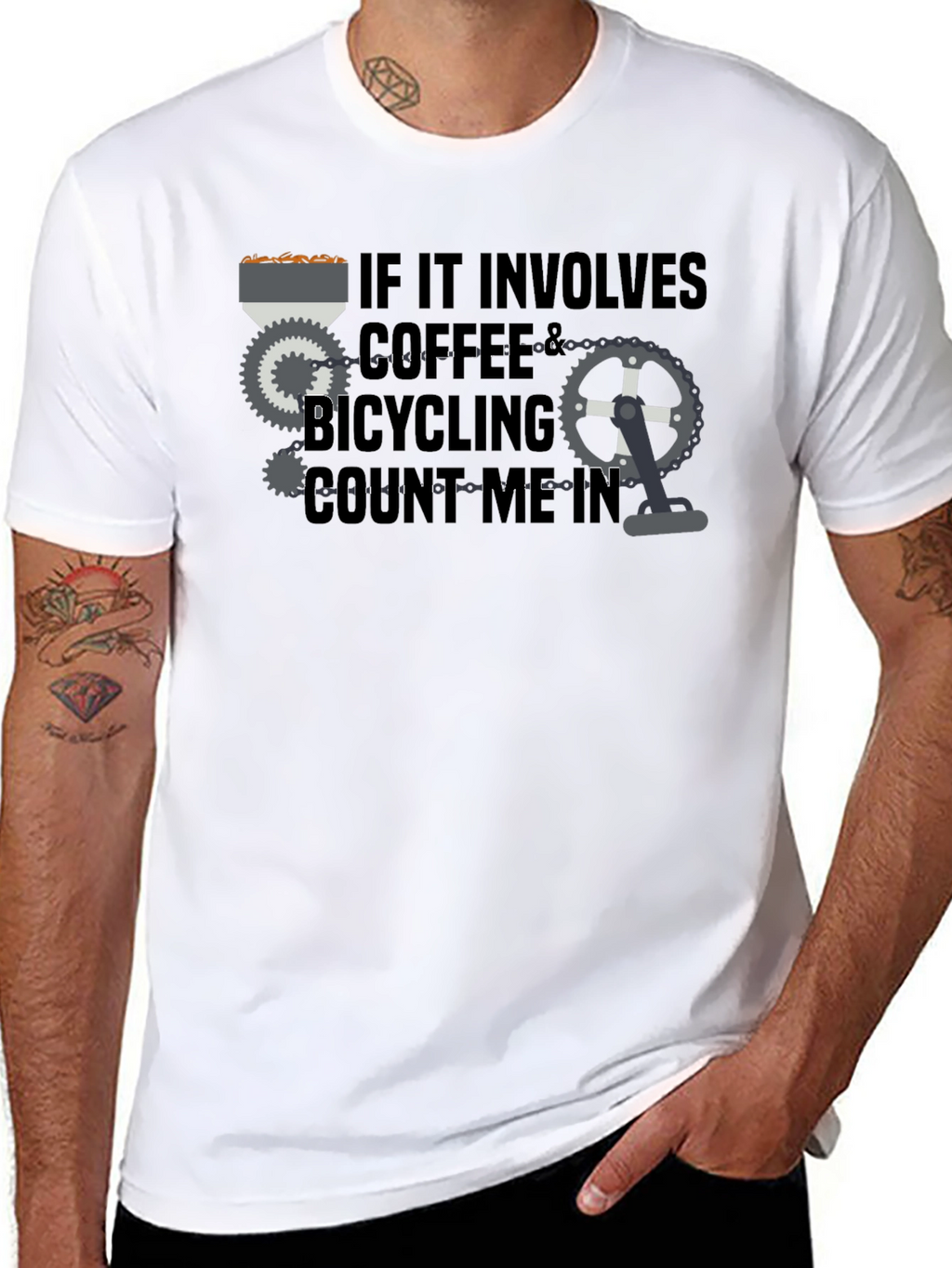 Coffee & Bicycling T-Shirt - Count Me In!