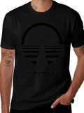 Black Horizon Graphic Tee - Retro Style