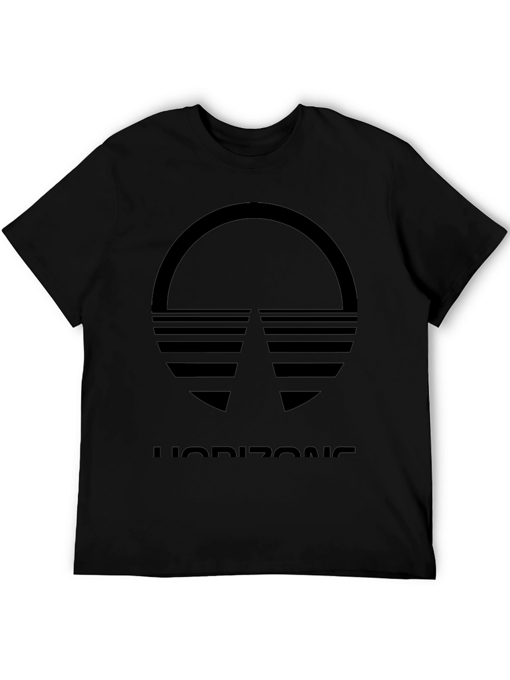 Black Horizon Graphic Tee - Retro Style