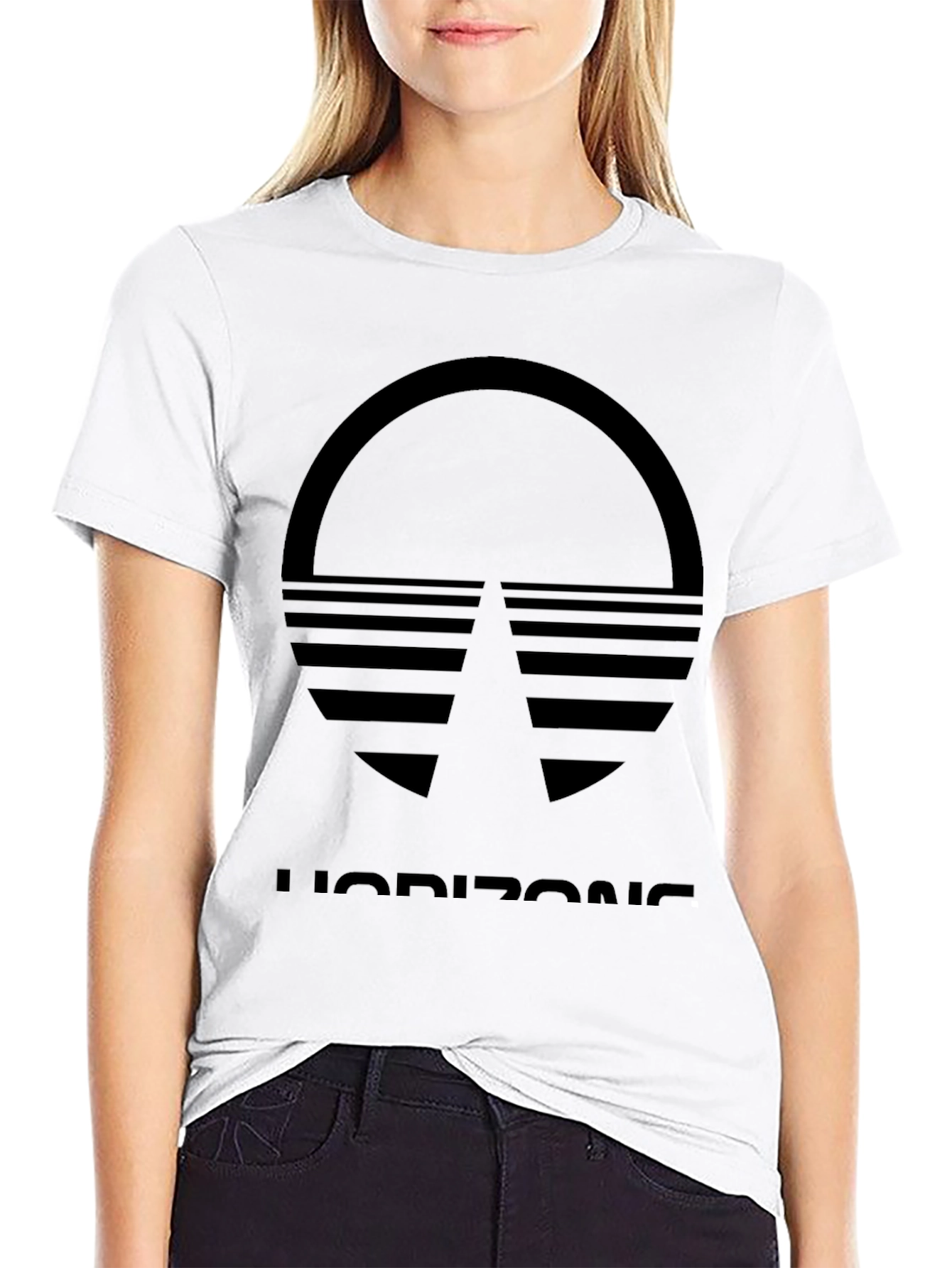 Black Horizon Graphic Tee - Retro Style