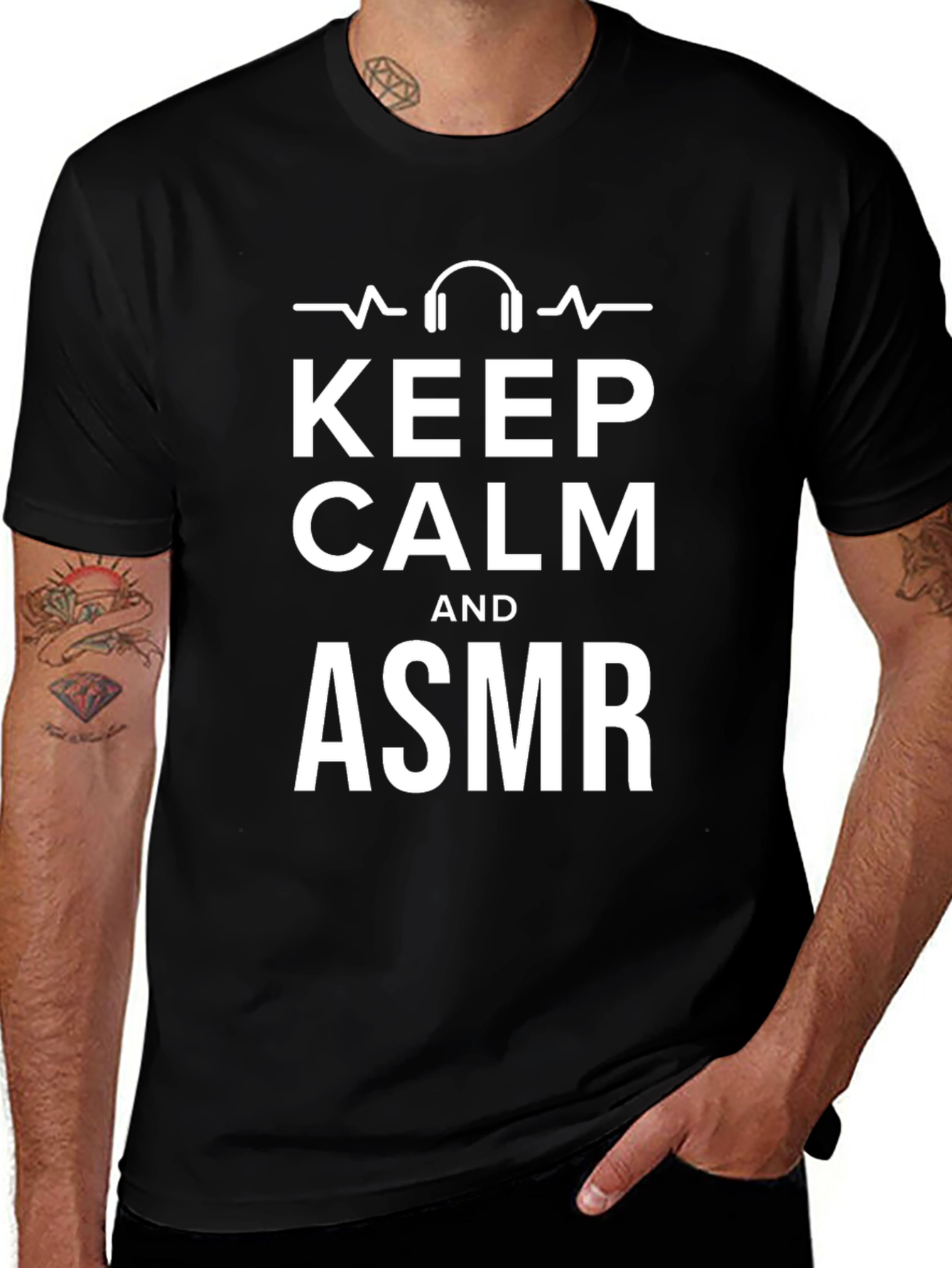 Keep Calm and ASMR Black Graphic Tee