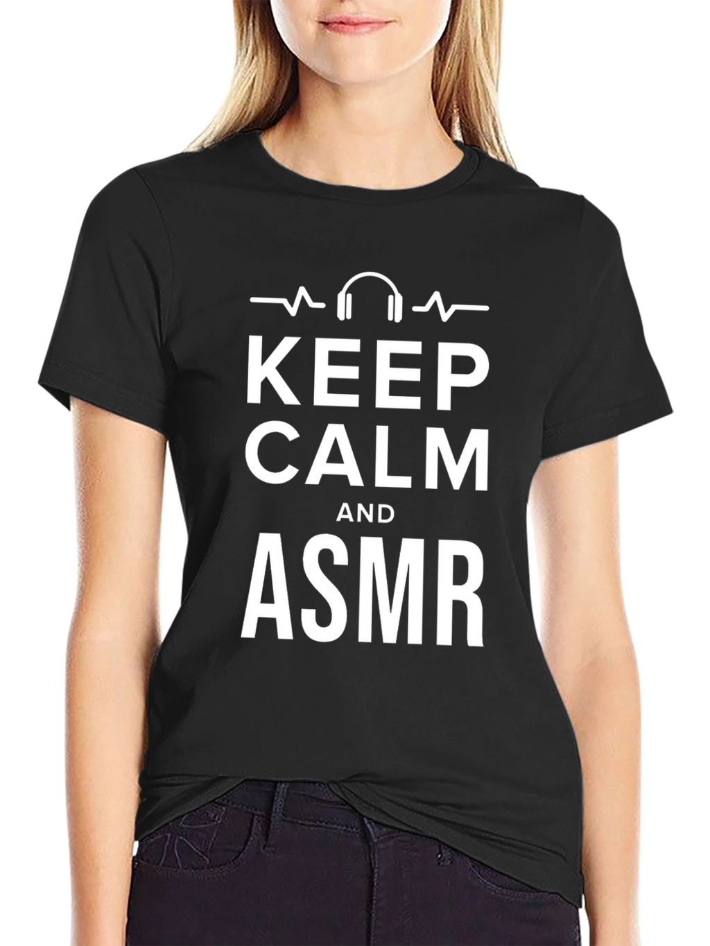 Keep Calm and ASMR Black Graphic Tee