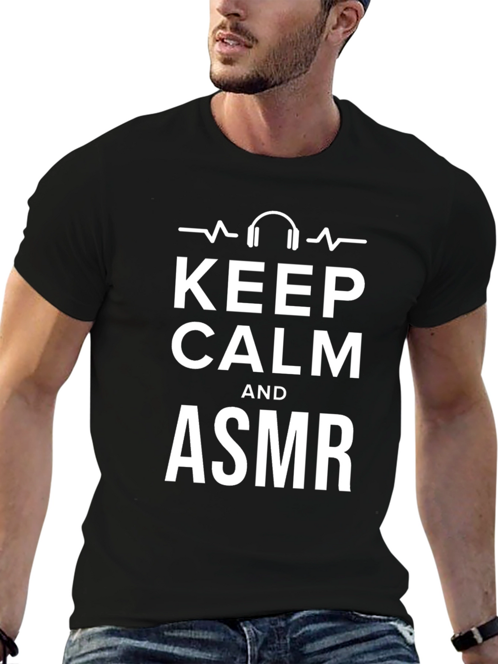 Keep Calm and ASMR Black Graphic Tee