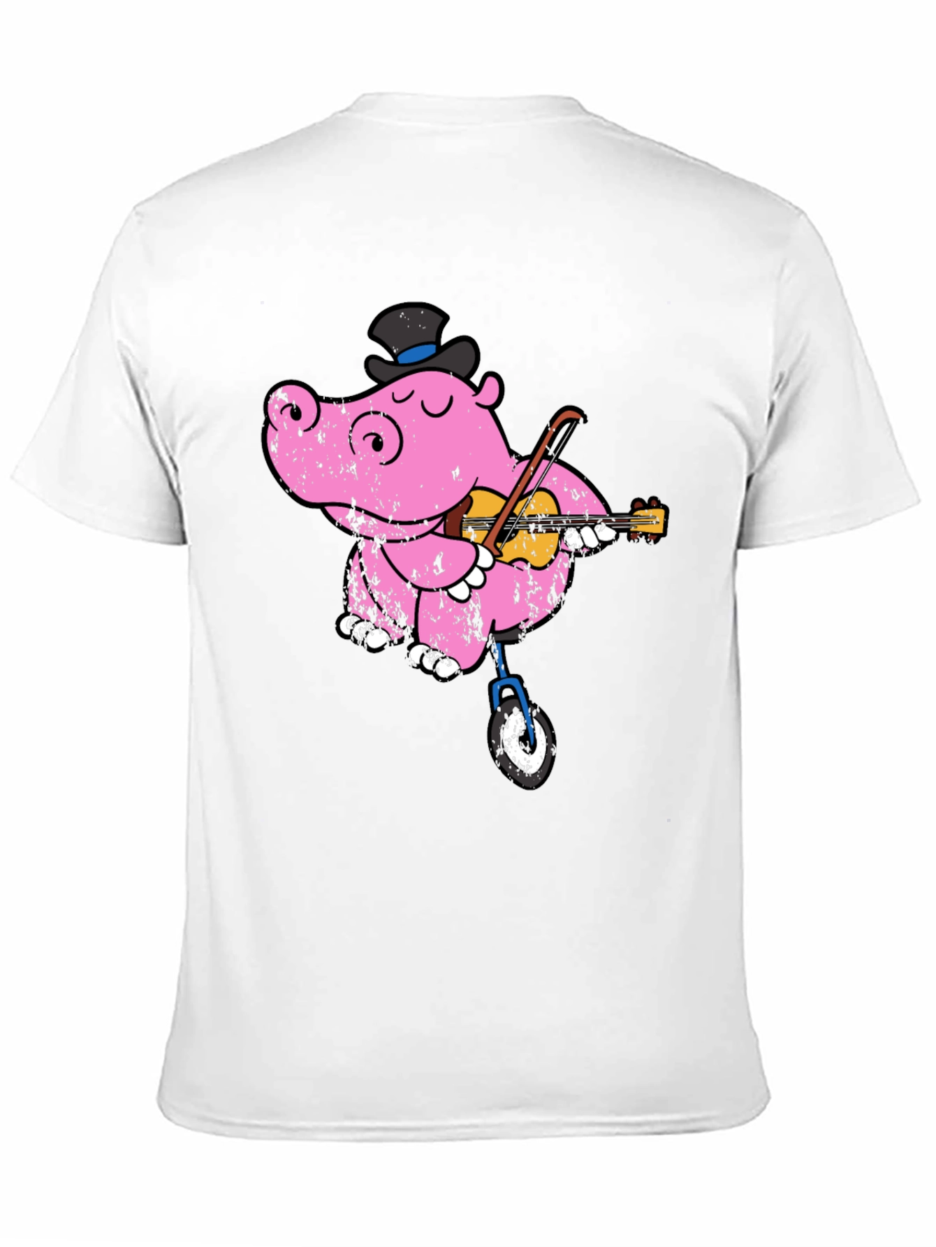 Unicycling Hippo T-Shirt - Whimsical Design