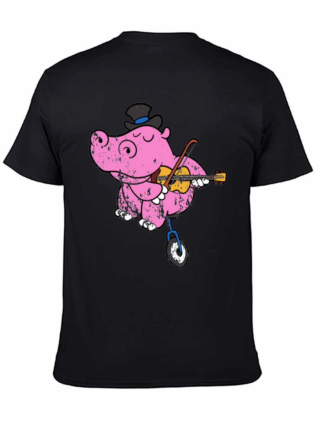 Unicycling Hippo T-Shirt - Whimsical Design