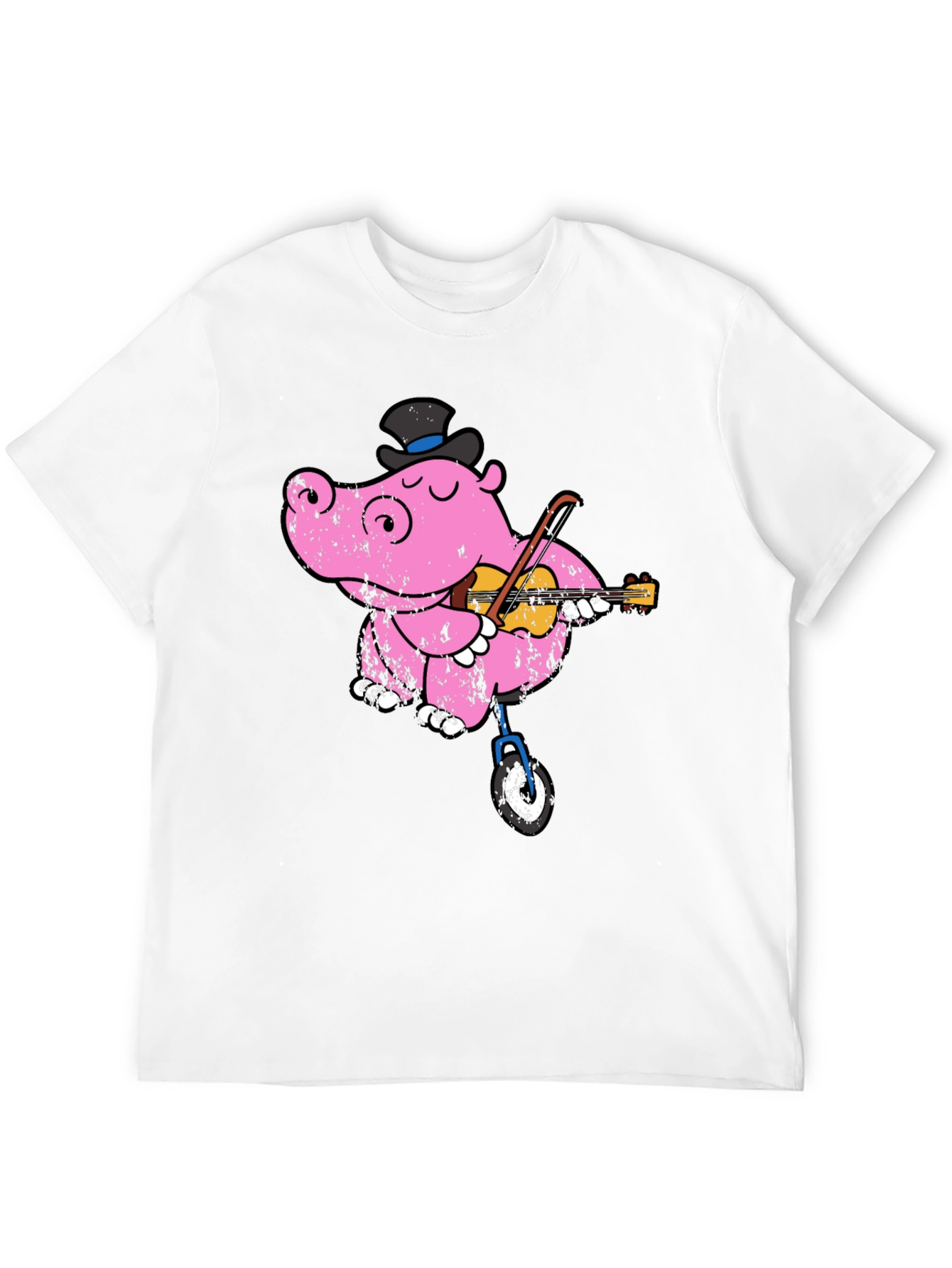 Unicycling Hippo T-Shirt - Whimsical Design