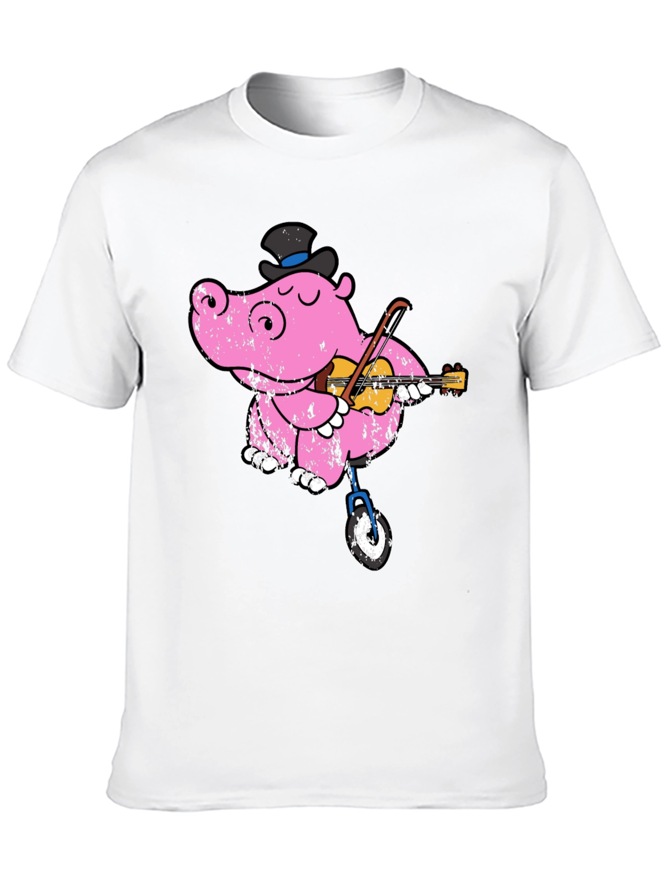 Unicycling Hippo T-Shirt - Whimsical Design