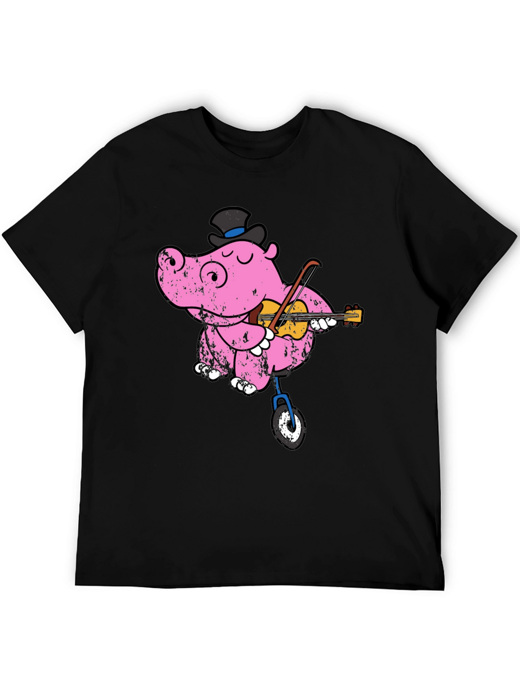Unicycling Hippo T-Shirt - Whimsical Design