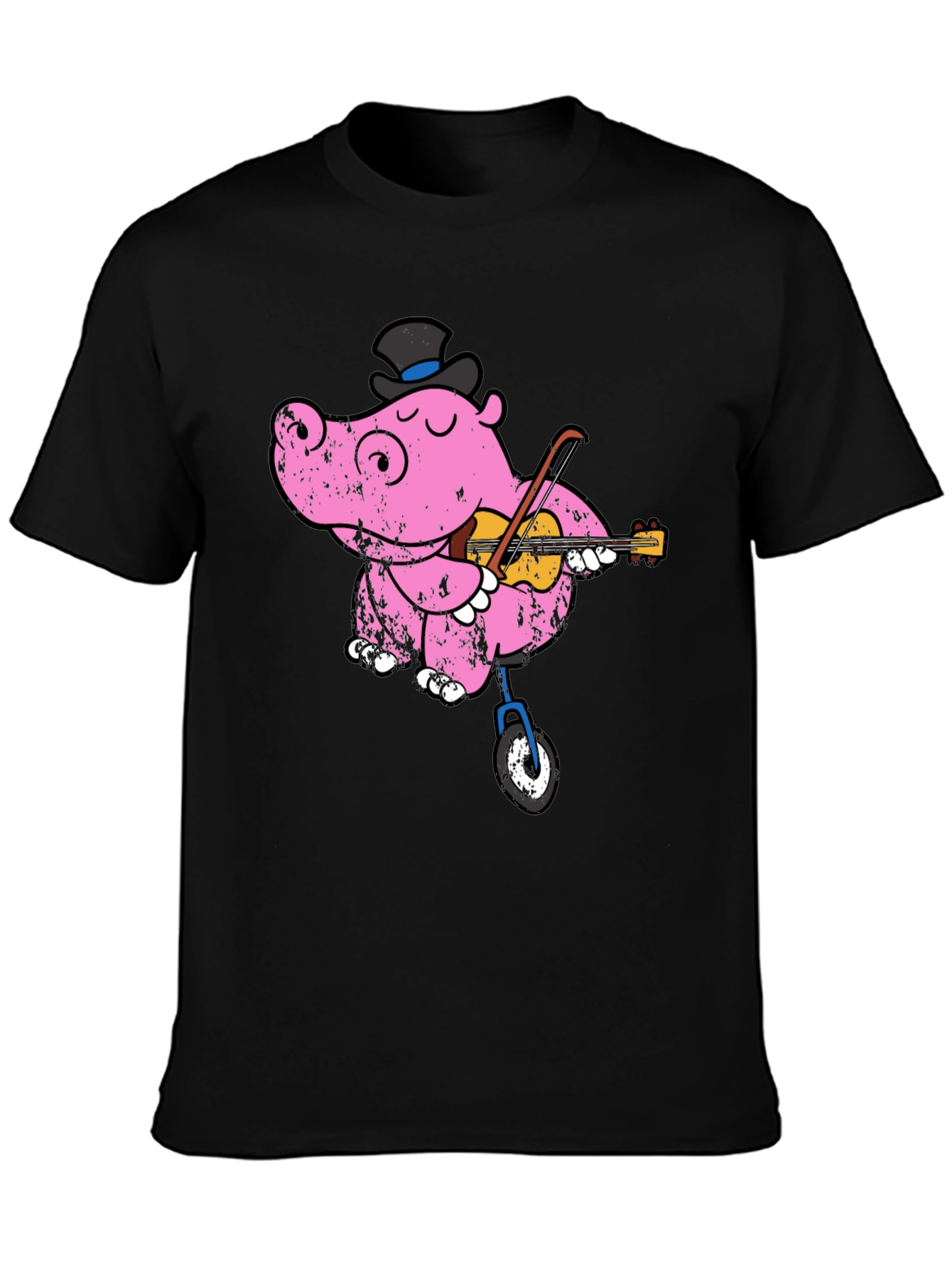 Unicycling Hippo T-Shirt - Whimsical Design