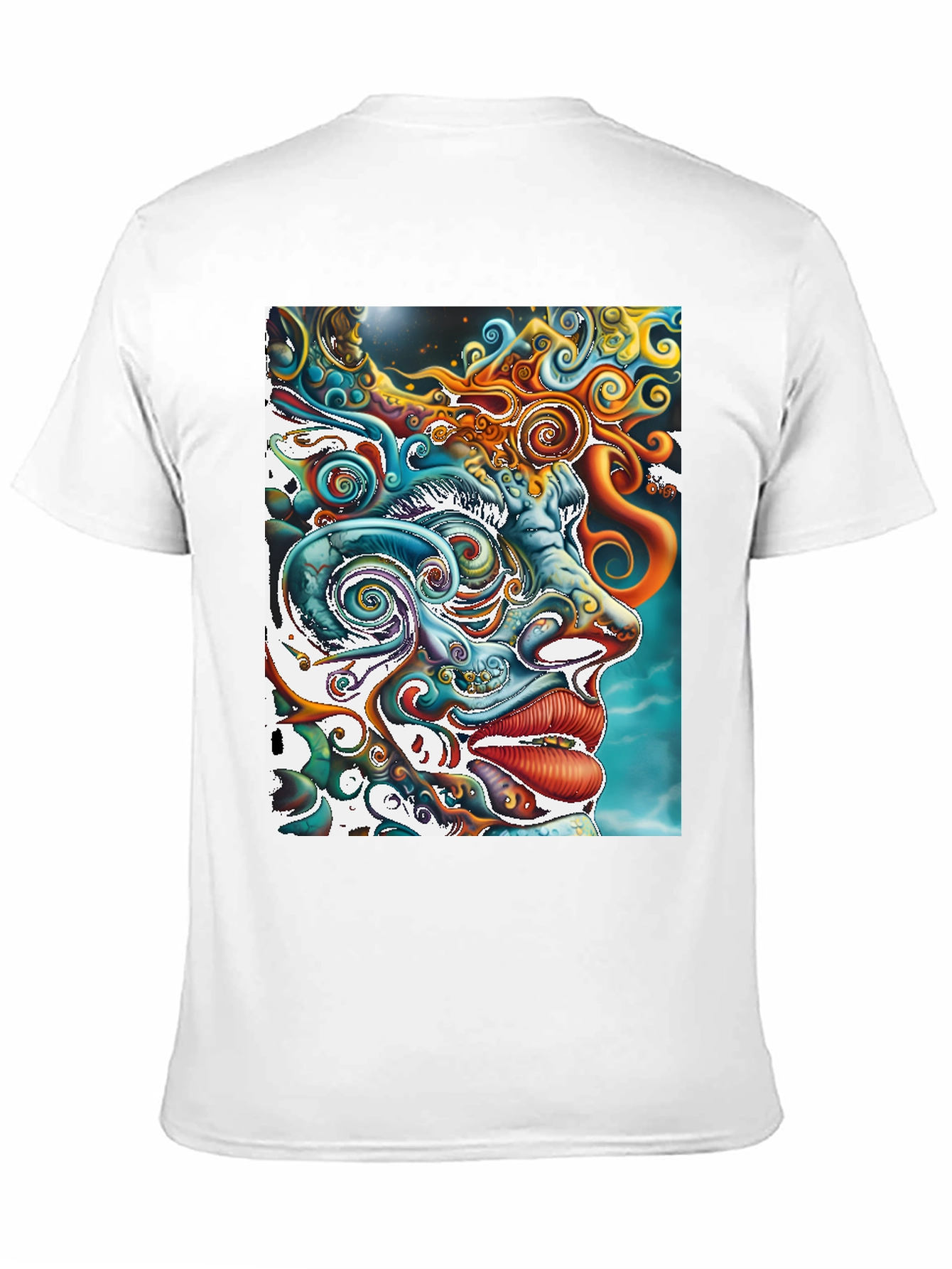 Psychedelic Face Graphic Print Black Tee
