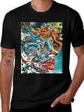 Psychedelic Face Graphic Print Black Tee