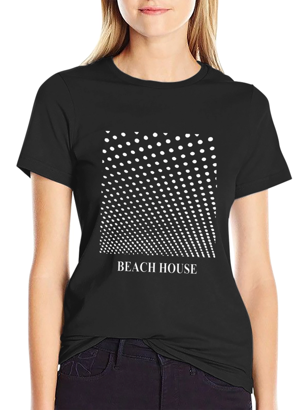 Beach House Graphic Black T-Shirt